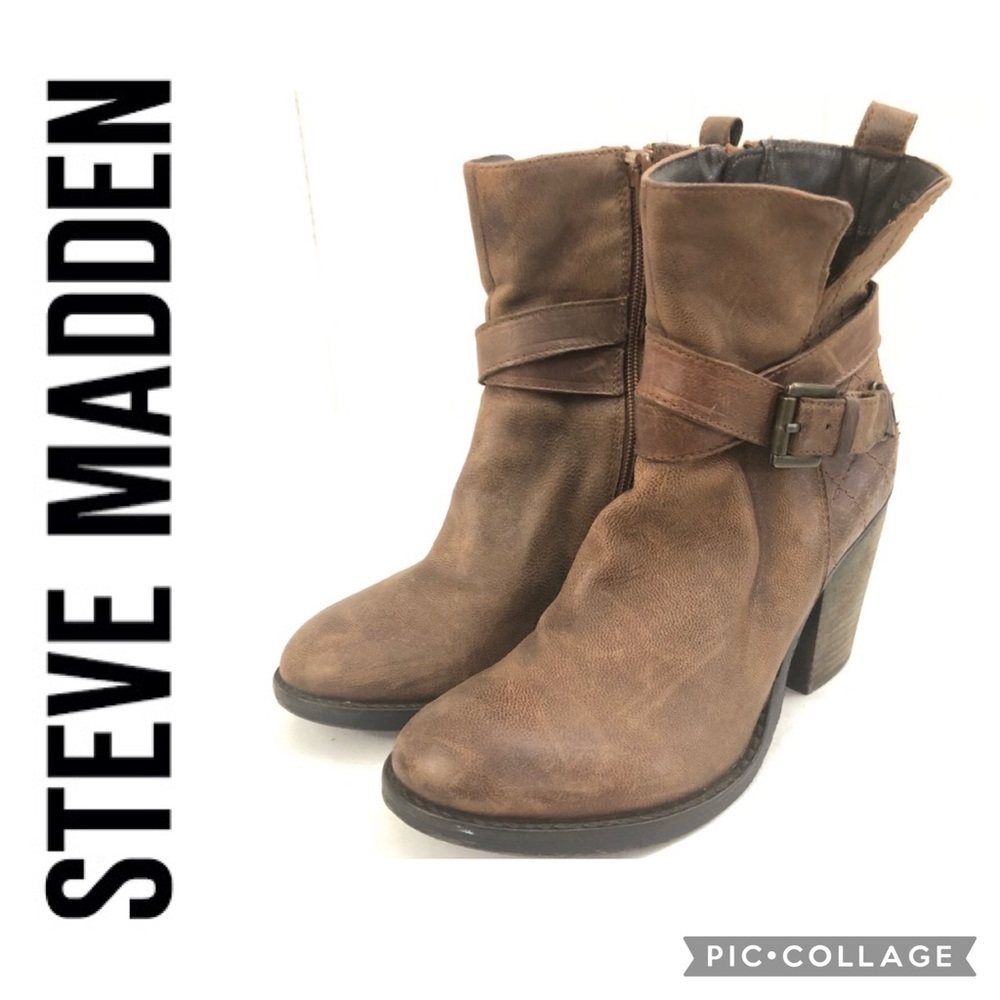 STEVE Madden l Sz 7 l Leather Ankle Boots l REESEA - Picture 3 of 15
